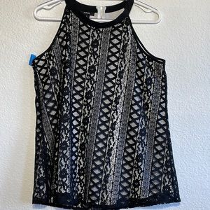 Alfani black lace blouse top, size 6